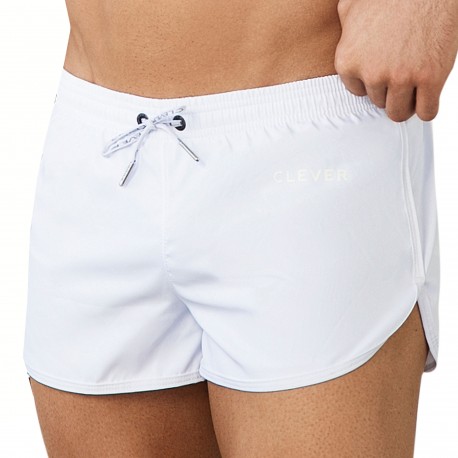 Clever Summer Swim Shorts - White