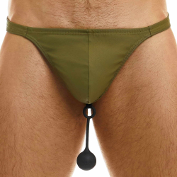 String Pleasure Simili-Cuir Kaki Modus Vivendi