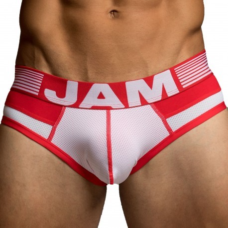 JAM Slip Coton Blanc - Rouge