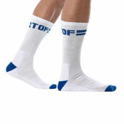 Chaussettes Sport Blanc - Bleu