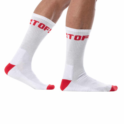 TOF Paris Chaussettes Sport Blanc - Rouge