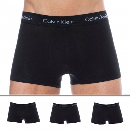 Calvin Klein Lot de 3 Boxers Cotton Stretch Noirs - Logo Couleur