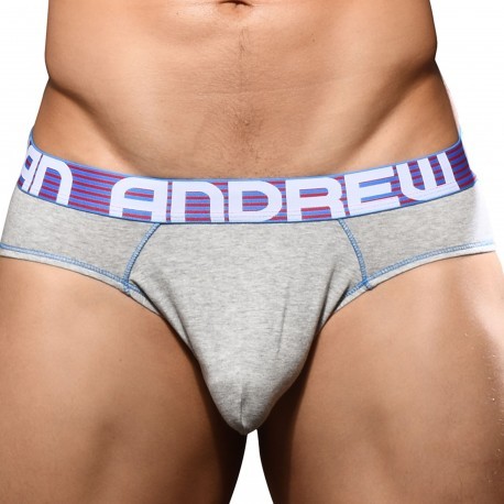 Andrew Christian Slip Almost Naked Coton Gris Chiné