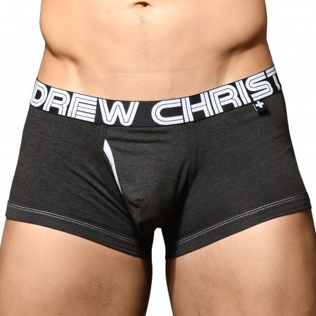 Andrew Christian Boxer Almost Naked Fly Tagless Gris Anthracite