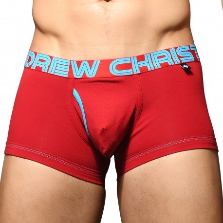 Andrew Christian Almost Naked Fly Tagless Boxer Briefs - Red