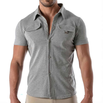 TOF Paris Chemisette Coton Patriot Gris Chiné