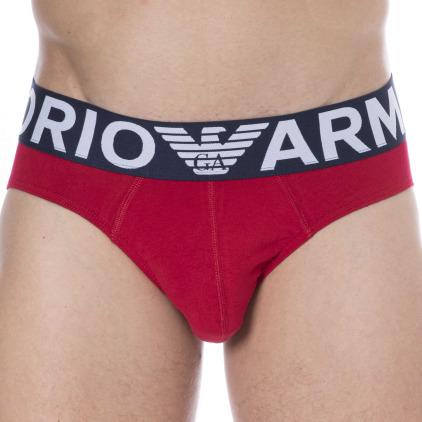 Emporio Armani Megalogo Cotton Briefs - Cherry