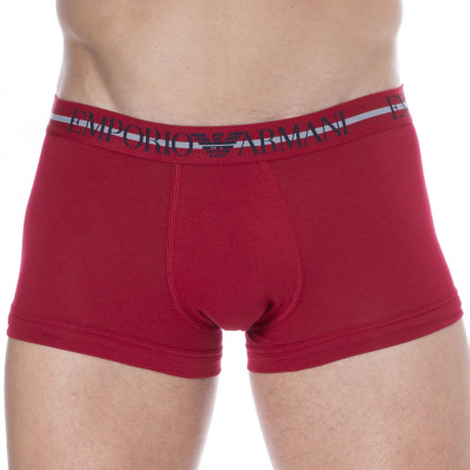 Emporio Armani Mixed Waistband Cotton Boxer Briefs - Red