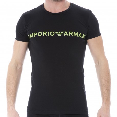 Emporio Armani T-Shirt Megalogo Coton Noir
