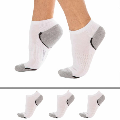 DIM Lot de 3 Paires de Socquettes Sport Blanches DIM Lot de 3 Paires de Socquettes Sport Blanches
