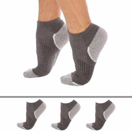 DIM Lot de 3 Paires de Socquettes Sport Grises DIM Lot de 3 Paires de Socquettes Sport Grises