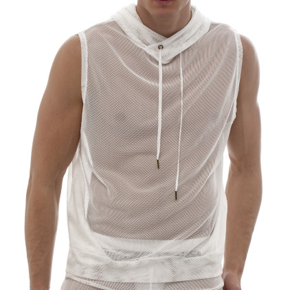 Marcuse Débardeur Capuche Pride Mesh Blanc Marcuse Débardeur Capuche Pride Mesh Blanc