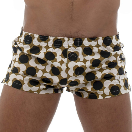 Marcuse Caleçon Coton Floral Rétro Olive