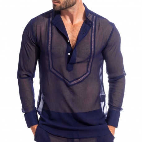 L’Homme invisible Chantilly Tunic Shirt - Night Blue