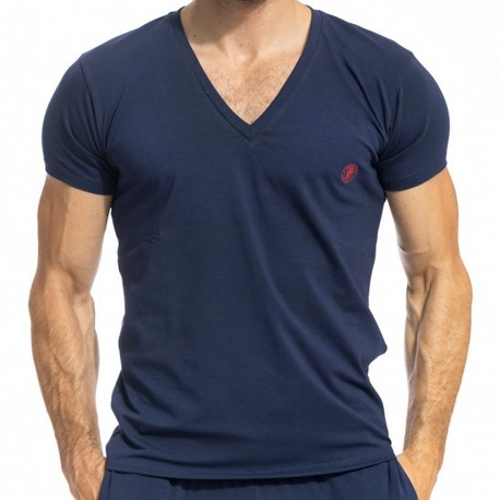 L'Homme invisible T-Shirt Col V Hypnos Bleu Marine