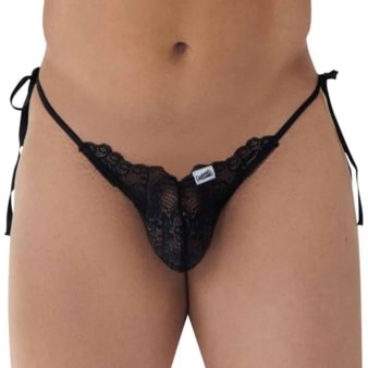 Slip Bikini Dentelle Cœur Noir CandyMan