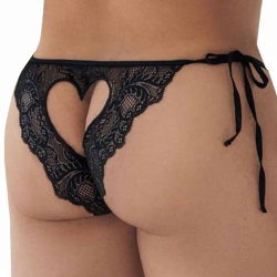 Slip Bikini Dentelle Cœur Noir CandyMan