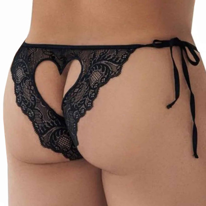Slip Bikini Dentelle Cœur Noir CandyMan