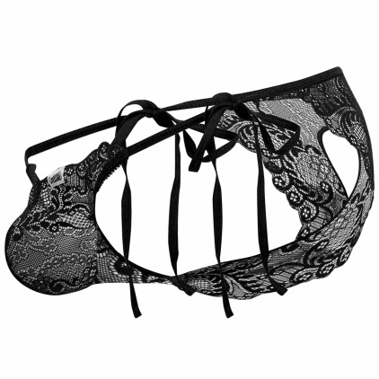 Slip Bikini Dentelle Cœur Noir CandyMan