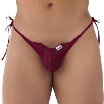 Slip Bikini Dentelle Cœur Bordeaux CandyMan
