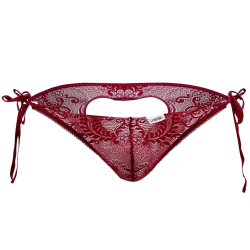 Slip Bikini Dentelle Cœur Bordeaux CandyMan