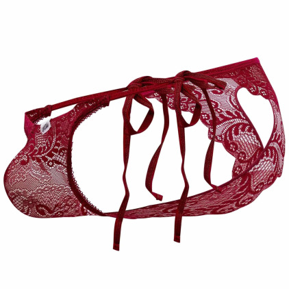 Slip Bikini Dentelle Cœur Bordeaux CandyMan