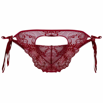 Slip Bikini Dentelle Cœur Bordeaux CandyMan