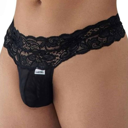 String Dentelle à Lacets Noir CandyMan