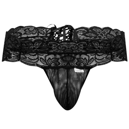 String Dentelle à Lacets Noir CandyMan