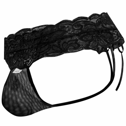 String Dentelle à Lacets Noir CandyMan
