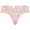 CandyMan Lace-Up Lace Thong - Pink