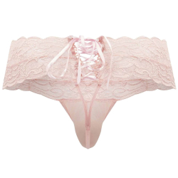 String Dentelle à Lacets Rose CandyMan
