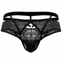 CandyMan Lace Jockstrap - Black