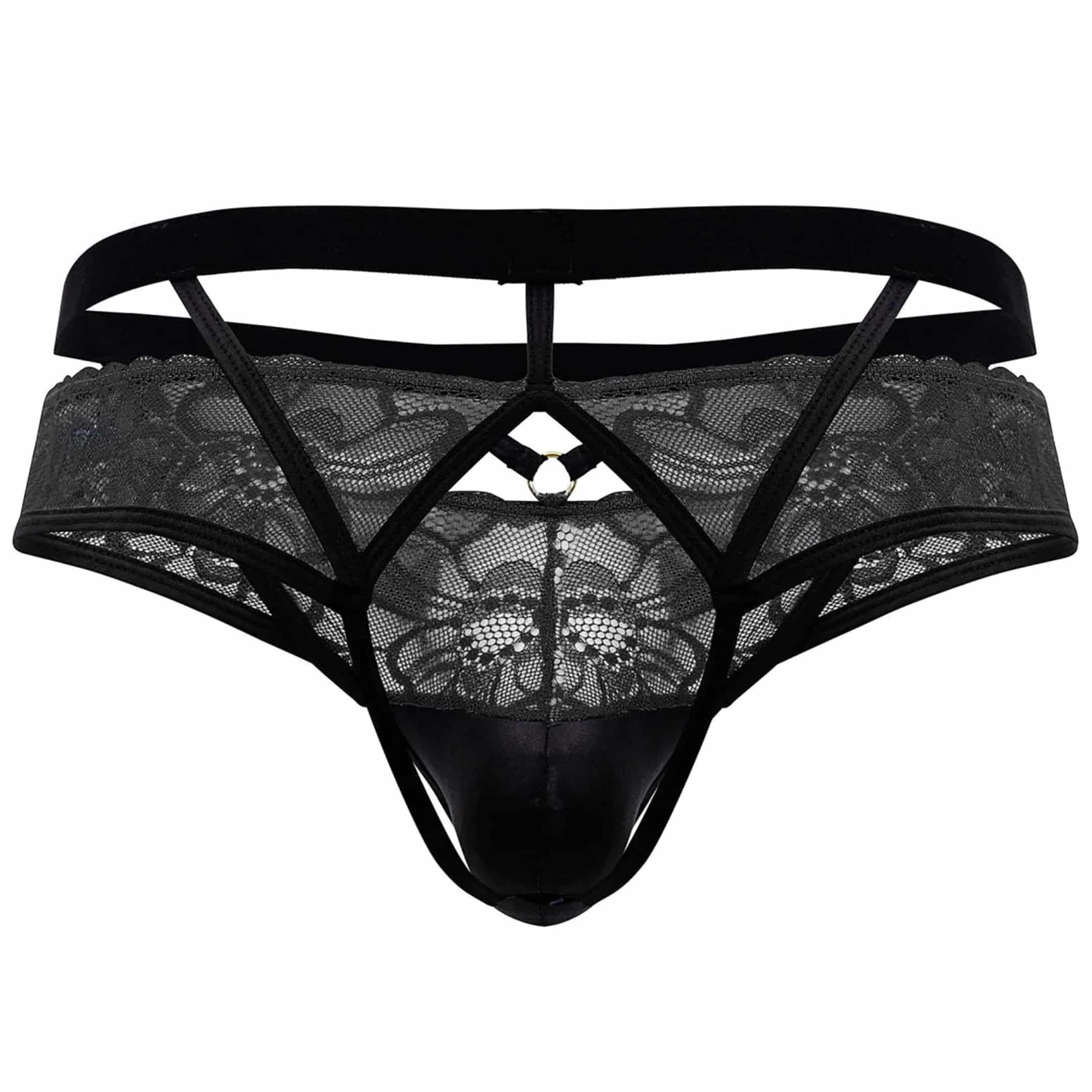 CandyMan Lace Jockstrap - Black | INDERWEAR