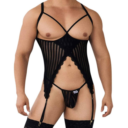Ensemble Harnais - String Ficelle Noir CandyMan