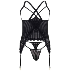 Ensemble Harnais - String Ficelle Noir CandyMan