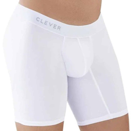Boxer Long Classic Match Microfibre Blanc Clever