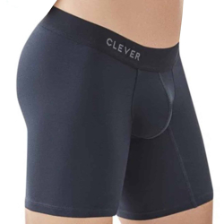 Boxer Long Caribbean Coton Noir Clever