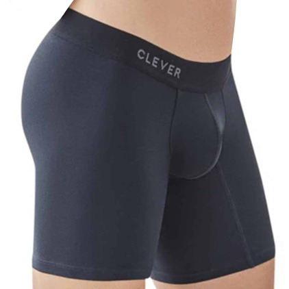 Boxer Long Caribbean Coton Noir Clever