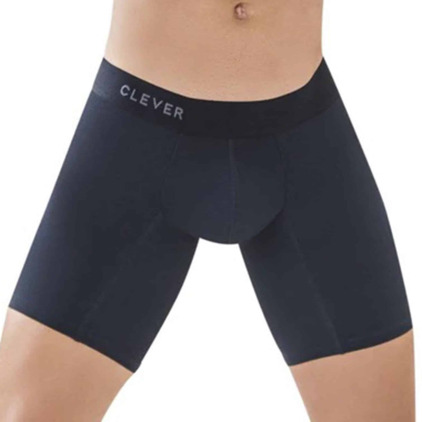 Boxer Long Caribbean Coton Noir Clever