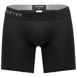 Boxer Long Caribbean Coton Noir Clever