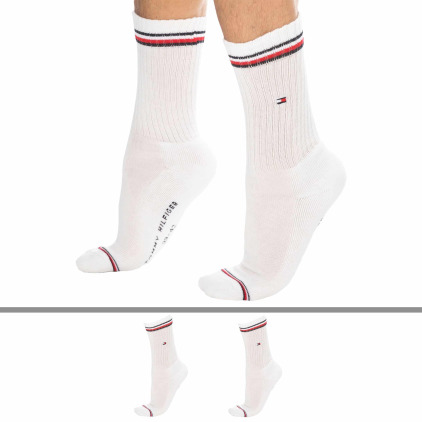 Tommy Hilfiger Lot de 2 Paires de Chaussettes Sport Iconiques Bla