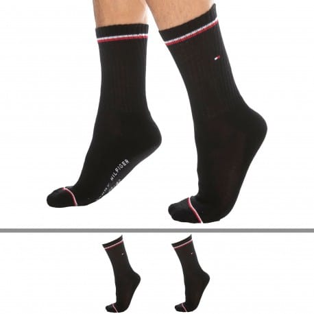 Tommy Hilfiger 2-Pack Iconic Sporty Socks - Black