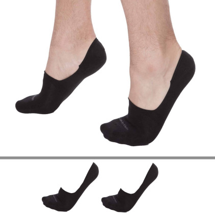 Calvin Klein Lot de 2 Paires de Chaussettes Invisibles Luca Noire