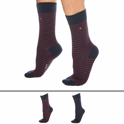 Tommy Hilfiger Lot de 2 Paires de Chaussettes Bleu Marine - Fine