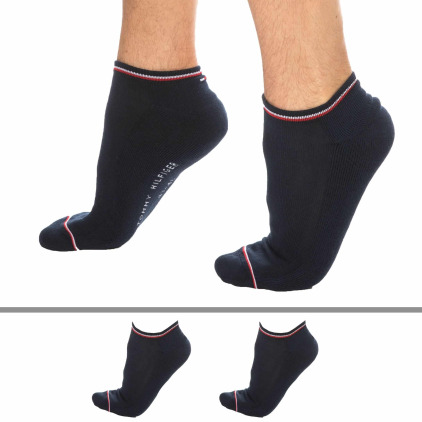Tommy Hilfiger Lot de 2 Paires de Socquettes Basket Iconiques Ble