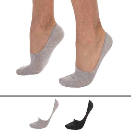 Calvin Klein Lot de 2 Paires de Chaussettes Invisibles Luca Gris