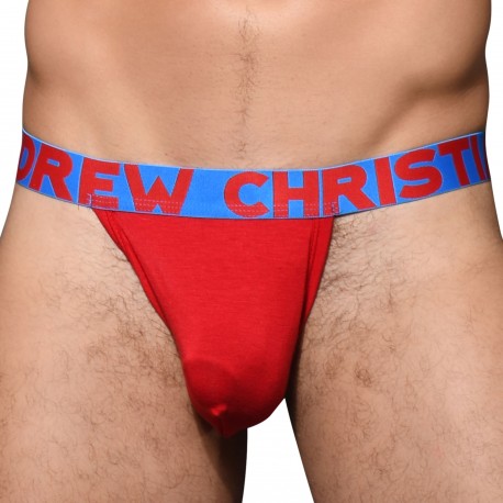 Andrew Christian Bamboo Almost Naked Y-Back Thong - Red