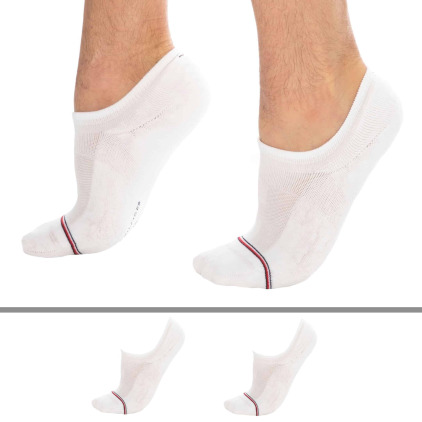 Tommy Hilfiger Lot de 2 Paires de Chaussettes Invisibles Iconique