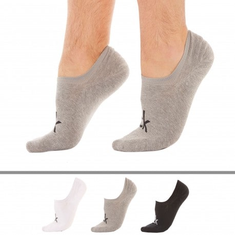 Calvin Klein 3-Pack Albert Invisible Socks - Grey - White - Black